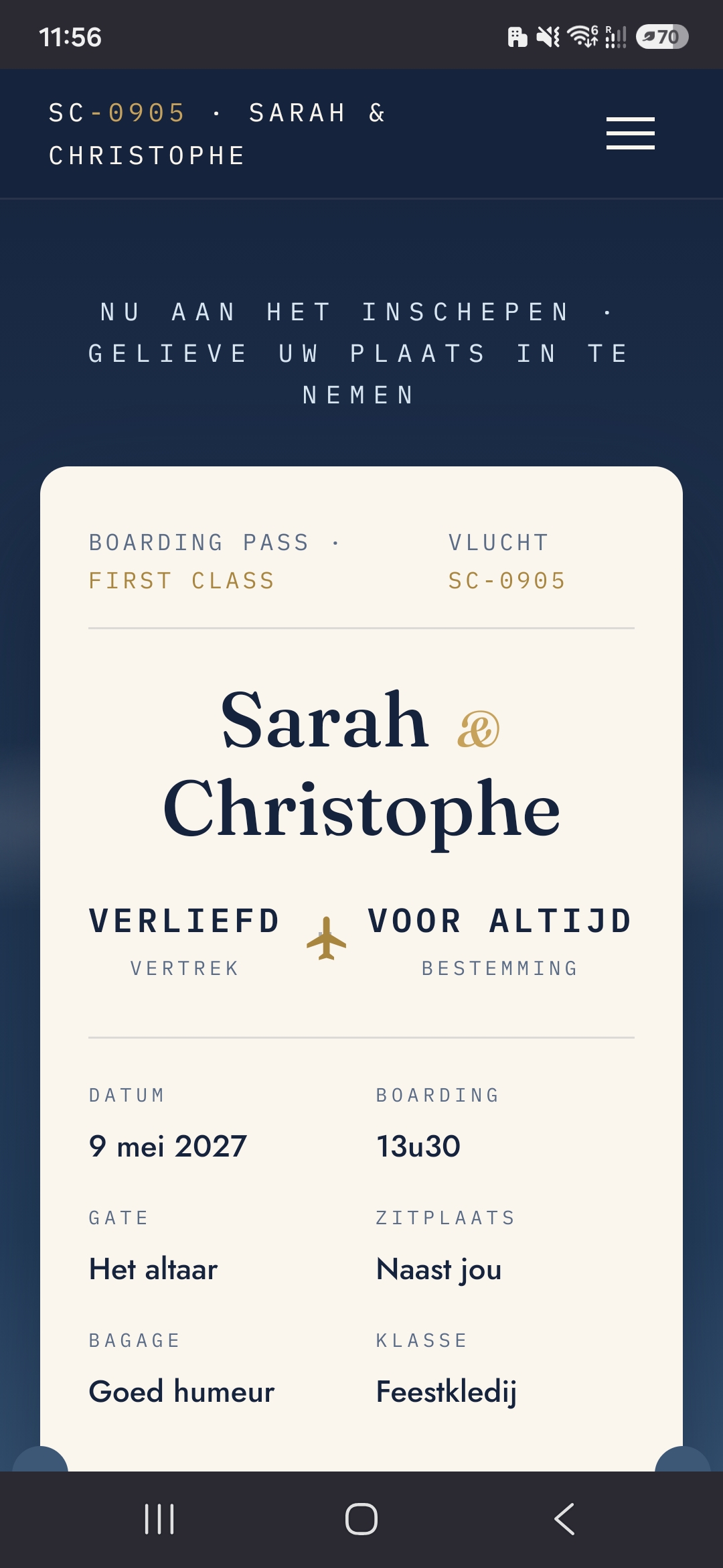 Sarah en Christophe trouwsite
